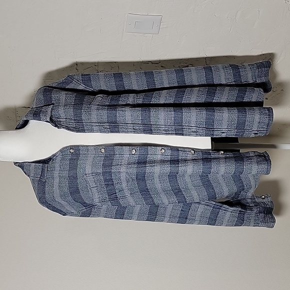 Johnnie-O Teton Shacket Shirt Stripe Button Down Collared Long Sleeve Pockets XL - Picture 5 of 15